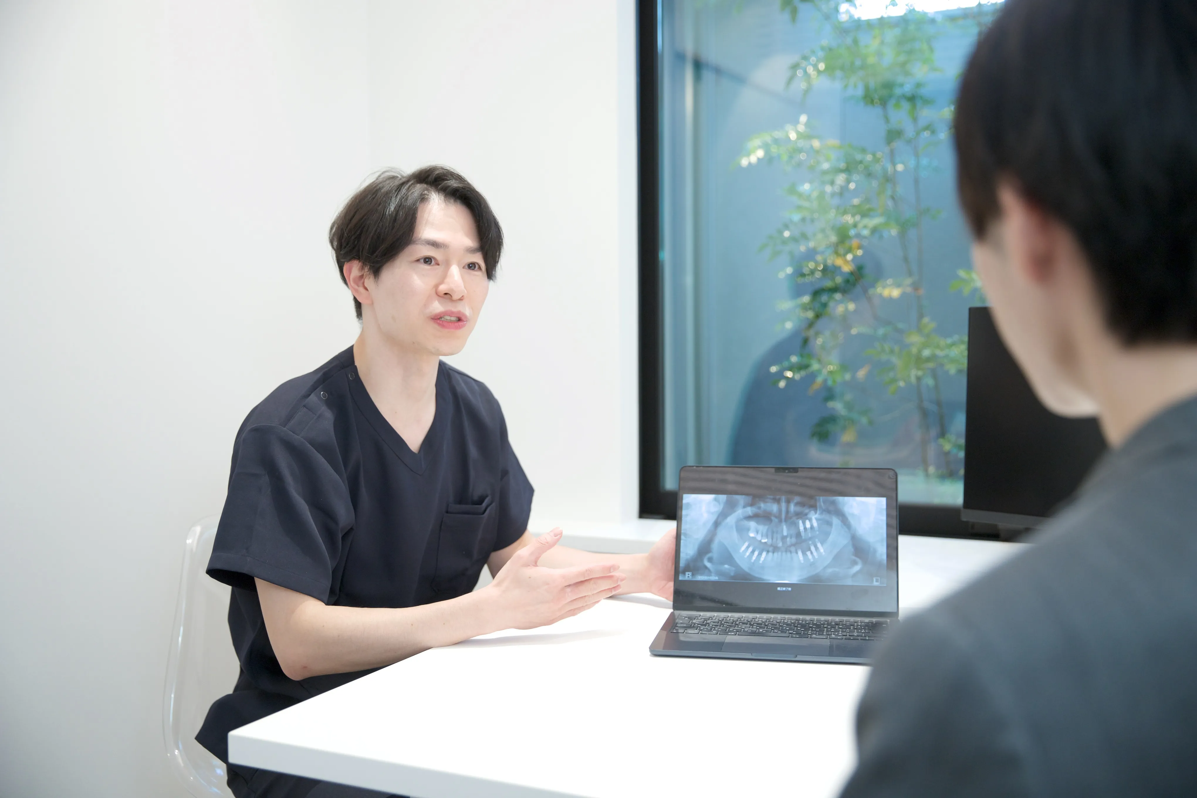歯の説明をする医師の画像
